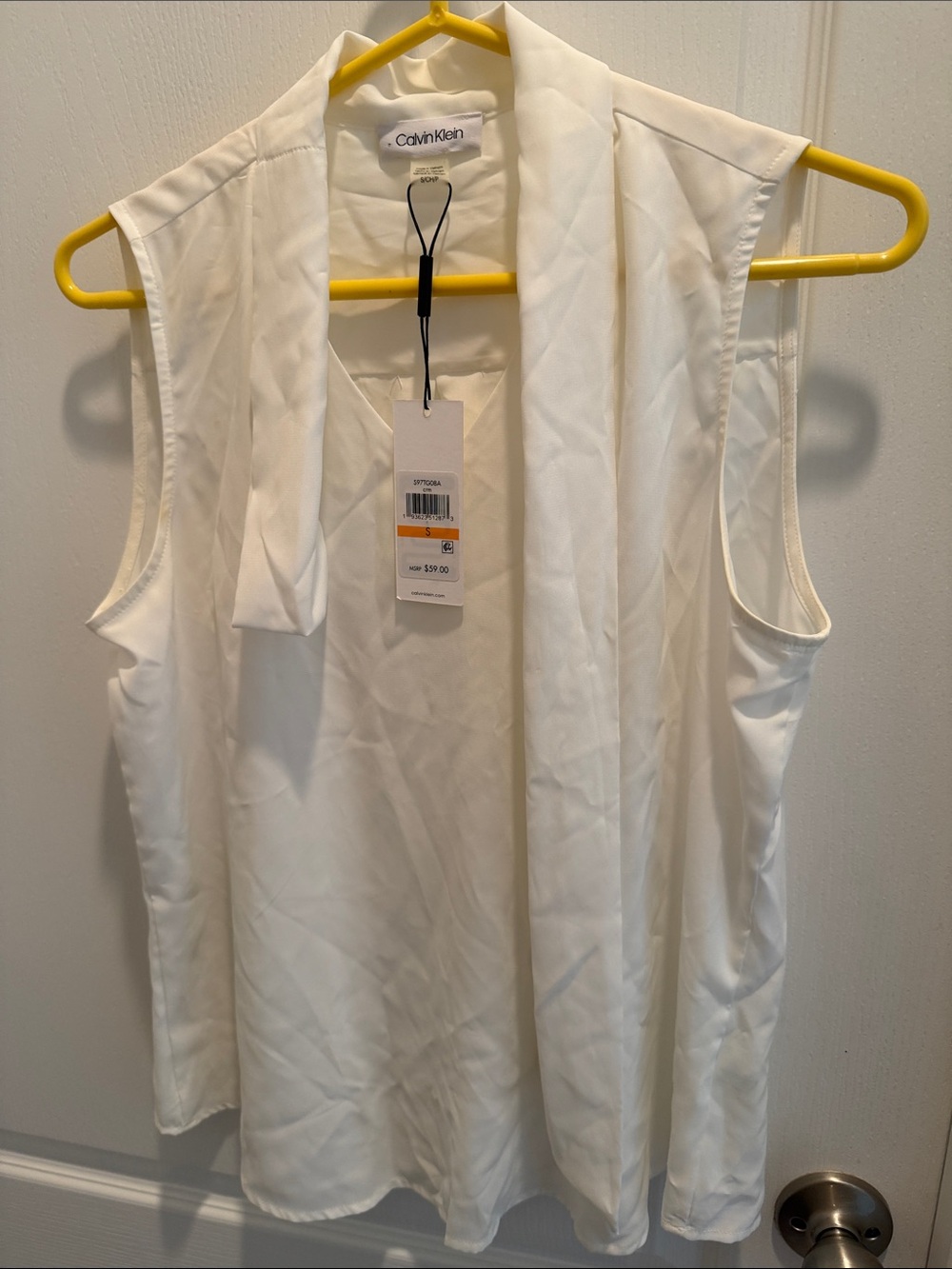 Calvin Klein cream Sleeveless Tie Neck Camisole small